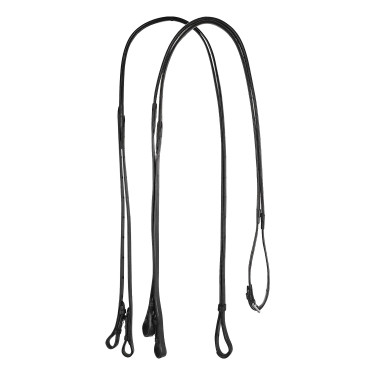 Rédeas duplas de adestramento em couro Equestro