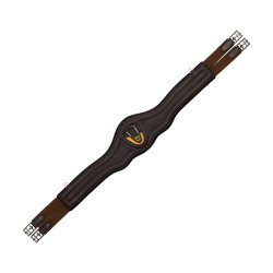 Cilindro anatômico de couro com neoprene em relevo e acolchoado Equestro Castanho escuro