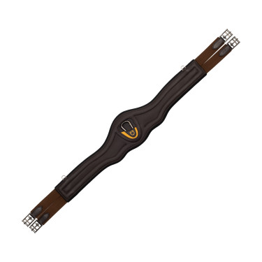 Cilindro anatômico de couro com neoprene em relevo e acolchoado Equestro Castanho escuro
