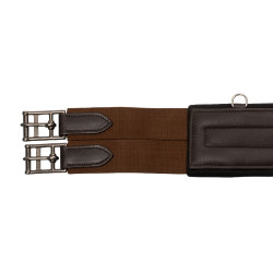 Cilindro anatômico de couro com neoprene em relevo e acolchoado Equestro Castanho escuro