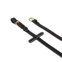 Rendas em couro italiano e borracha 1,9 cm Kris com fivelas de latão Equestro Preto Rendas em couro italiano e borracha 1,9 cm Kris com fivelas de latão Equestro Preto