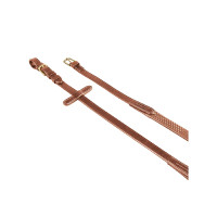 Rendas em couro italiano e borracha 1,9 cm Kris com fivelas de latão Equestro Preto