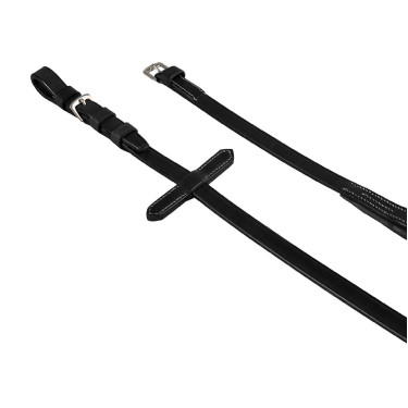 Rédeas em couro e borracha Pascal Equestro Preto