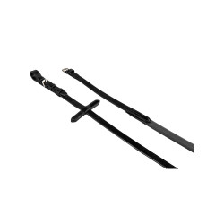 Rédeas de couro e borracha lisa Equestro Preto