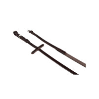 Rédeas de couro e borracha lisa Equestro Preto