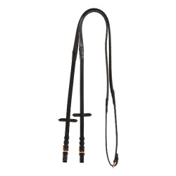 Rendas de couro e borracha Kris com fivelas em ouro rosa Equestro Rendas de couro e borracha Kris com fivelas em ouro rosa Equestro