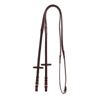 Rendas de couro e borracha Kris com fivelas em ouro rosa Equestro Castanho escuro