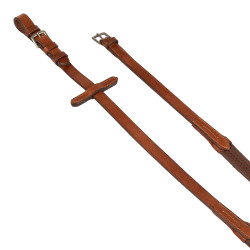 Rendas de couro e borracha com fivelas prateadas (1,6 cm) Equestro Conhaque Castanho