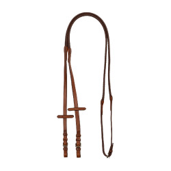 Rendas de couro e borracha com fivelas prateadas (1,6 cm) Equestro Conhaque Castanho