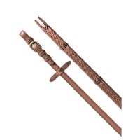 Rendas de borracha 5/8" com travessões de couro e fivelas de latão Equestro Castanho escuro