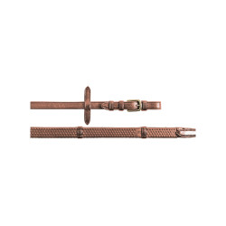 Rendas de borracha 5/8" com travessões de couro e fivelas de latão Equestro Conhaque Castanho