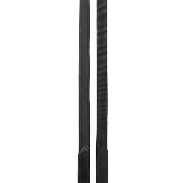 Rédeas duplas de adestramento em couro Equestro Preto