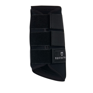 Guetes de cross em neoprene e couro perfurado Airflow Equestro Preto Guetes de cross em neoprene e couro perfurado Airflow Equestro Preto