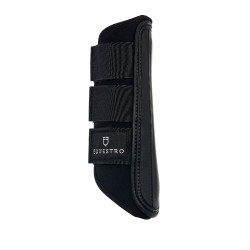 Guetes de cross em neoprene e couro perfurado Airflow Equestro Preto Guetes de cross em neoprene e couro perfurado Airflow Equestro Preto