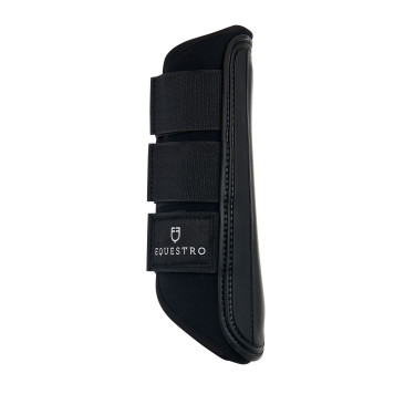 Guetes de cross em neoprene e couro perfurado Airflow Equestro Preto Guetes de cross em neoprene e couro perfurado Airflow Equestro Preto