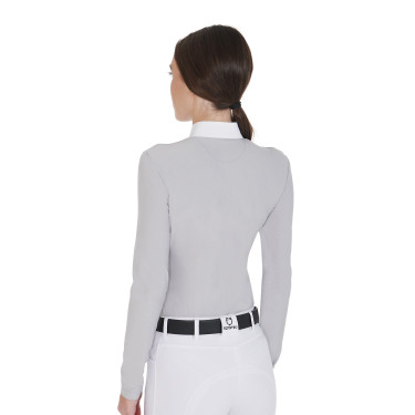 Polo de manga comprida em tecido polar técnico feminino Warm+ Equestro Polo de manga comprida em tecido polar técnico feminino Warm+ Equestro