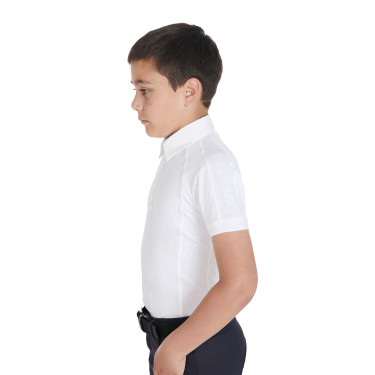 Polo de competição masculino ajustado de mangas curtas com 4 botões Equestro Polo de competição masculino ajustado de mangas curtas com 4 botões Equestro