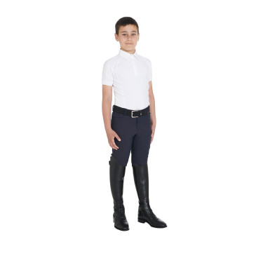 Polo de competição masculino ajustado de mangas curtas com 4 botões Equestro Polo de competição masculino ajustado de mangas curtas com 4 botões Equestro