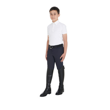 Polo de competição masculino ajustado de mangas curtas com 4 botões Equestro Polo de competição masculino ajustado de mangas curtas com 4 botões Equestro