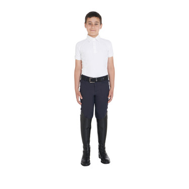 Polo de competição masculino ajustado de mangas curtas com 4 botões Equestro Polo de competição masculino ajustado de mangas curtas com 4 botões Equestro