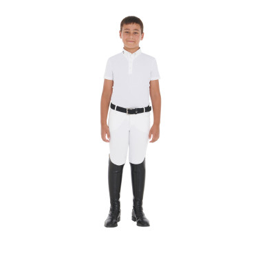 Polo de competição masculino ajustado de manga curta com 4 botões Arsen Equestro Polo de competição masculino ajustado de manga curta com 4 botões Arsen Equestro