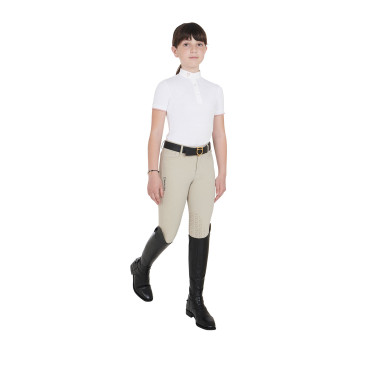 Pólo de concurso respirável feminino cintado de mangas curtas Clara Equestro Pólo de concurso respirável feminino cintado de mangas curtas Clara Equestro