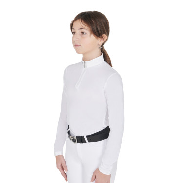 Pólo de competição feminino anti-UV ajustado de mangas compridas com fecho de correr Anahid Equestro Pólo de competição feminino anti-UV ajustado de mangas compridas com fecho de correr Anahid Equestro