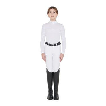 Pólo de competição feminino anti-UV ajustado de mangas compridas com fecho de correr Anahid Equestro Pólo de competição feminino anti-UV ajustado de mangas compridas com fecho de correr Anahid Equestro