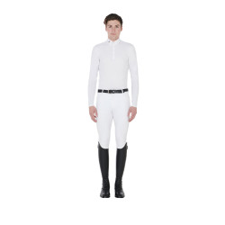 Pólo de competição de mangas compridas masculino Nestor Equestro Branco Pólo de competição de mangas compridas masculino Nestor Equestro Branco