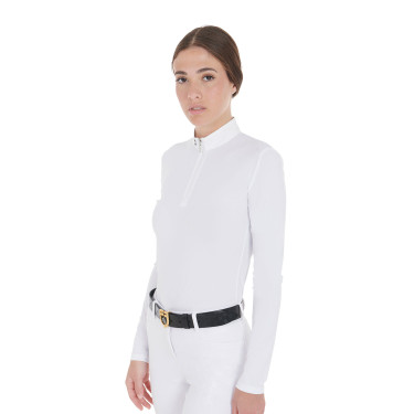 Pólo de competição ajustado de manga comprida feminino Artemis Equestro Pólo de competição ajustado de manga comprida feminino Artemis Equestro
