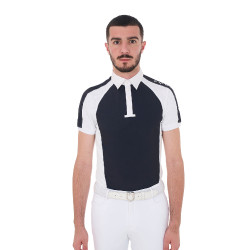 Polo de competição ajustado de mangas curtas masculino com 4 botões Equestro
