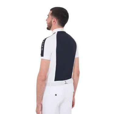 Polo de competição ajustado de mangas curtas masculino com 4 botões Equestro Polo de competição ajustado de mangas curtas masculino com 4 botões Equestro