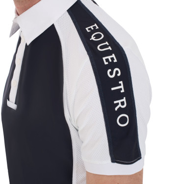 Polo de competição ajustado de mangas curtas masculino com 4 botões Equestro Polo de competição ajustado de mangas curtas masculino com 4 botões Equestro