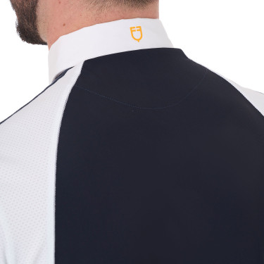 Polo de competição ajustado de mangas curtas masculino com 4 botões Equestro Polo de competição ajustado de mangas curtas masculino com 4 botões Equestro