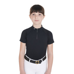 Polo de treino técnico de mangas curtas infantil com fecho éclair Equestro