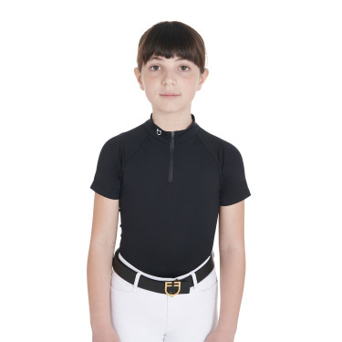 Polo de treino técnico de mangas curtas infantil com fecho éclair Equestro