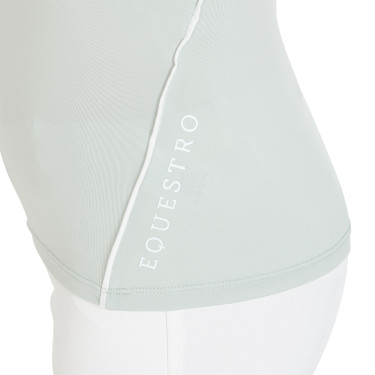 Polo de treino técnico de mangas curtas infantil com fecho éclair Equestro Verde claro