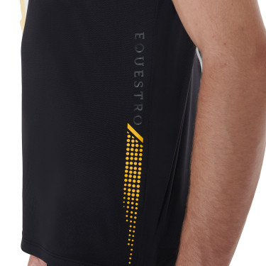 Polo de treino masculino com zíper e detalhes contrastantes Equestro Polo de treino masculino com zíper e detalhes contrastantes Equestro