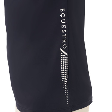 Polo de treino bicolor ajustado de manga curta com fecho éclair para homem Equestro Polo de treino bicolor ajustado de manga curta com fecho éclair para homem Equestro