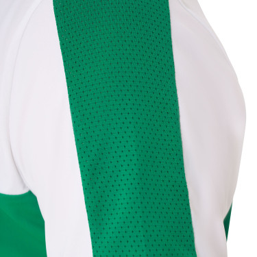 Polo de treino bicolor ajustado de manga curta com fecho éclair para homem Equestro Verde ultramar / branco Polo de treino bicolor ajustado de manga curta com fecho éclair para homem Equestro Verde ultramar / branco