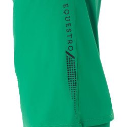 Polo de treino bicolor ajustado de manga curta com fecho éclair para homem Equestro Verde ultramar / branco Polo de treino bicolor ajustado de manga curta com fecho éclair para homem Equestro Verde ultramar / branco