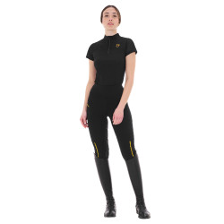 Polo com inserções em malha feminino Equestro Preto