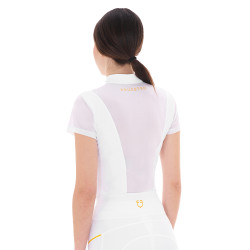 Polo com inserções em malha feminino Equestro Branco