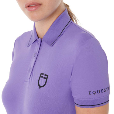 Polo de treino ajustado em tecido respirável feminino Equestro Polo de treino ajustado em tecido respirável feminino Equestro