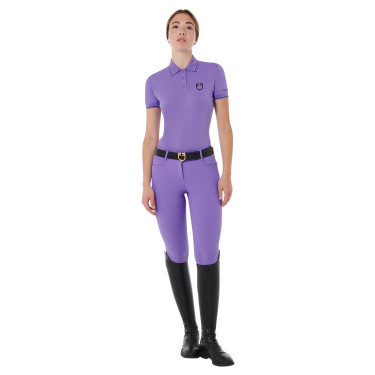 Polo de treino ajustado em tecido respirável feminino Equestro Polo de treino ajustado em tecido respirável feminino Equestro