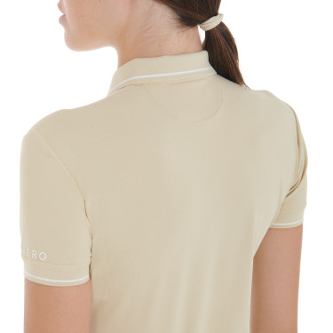Polo de treino ajustado em tecido respirável feminino Equestro Polo de treino ajustado em tecido respirável feminino Equestro