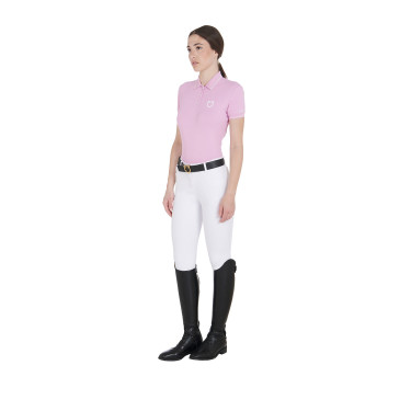 Polo de treino ajustado em tecido respirável feminino Equestro Polo de treino ajustado em tecido respirável feminino Equestro