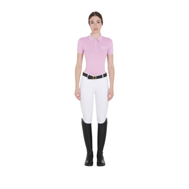 Polo de treino ajustado em tecido respirável feminino Equestro Polo de treino ajustado em tecido respirável feminino Equestro