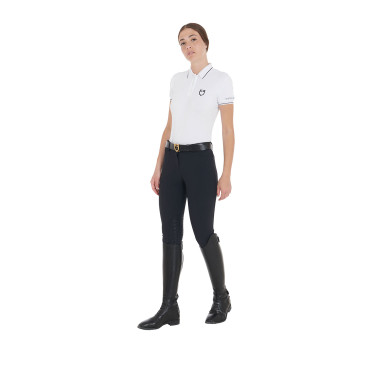 Polo de treino ajustado em tecido respirável feminino Equestro Polo de treino ajustado em tecido respirável feminino Equestro