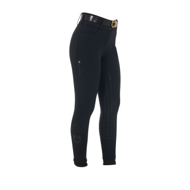 Calça de cintura alta com grip integral feminina Equestro Preto